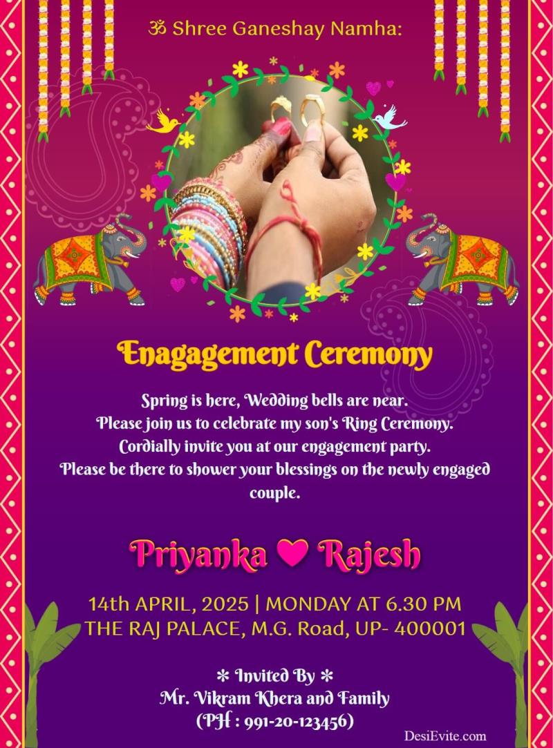 Its My Engagement Ceremony You are Invited